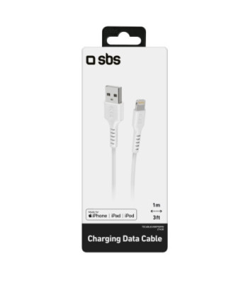 SBS Lightning kabel. 1m. Hvid