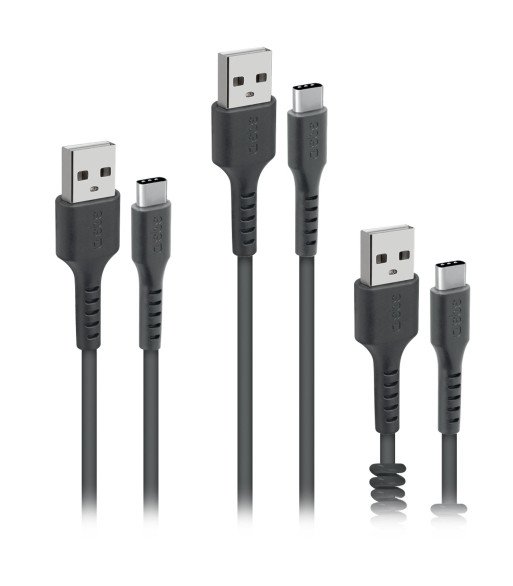 SBS 3-pak USB C kabler. Sort SBS 3-pak USB C kabler. Sort