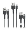 SBS 3-pak USB C kabler. Sort