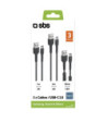 SBS 3-pak USB C kabler. Sort